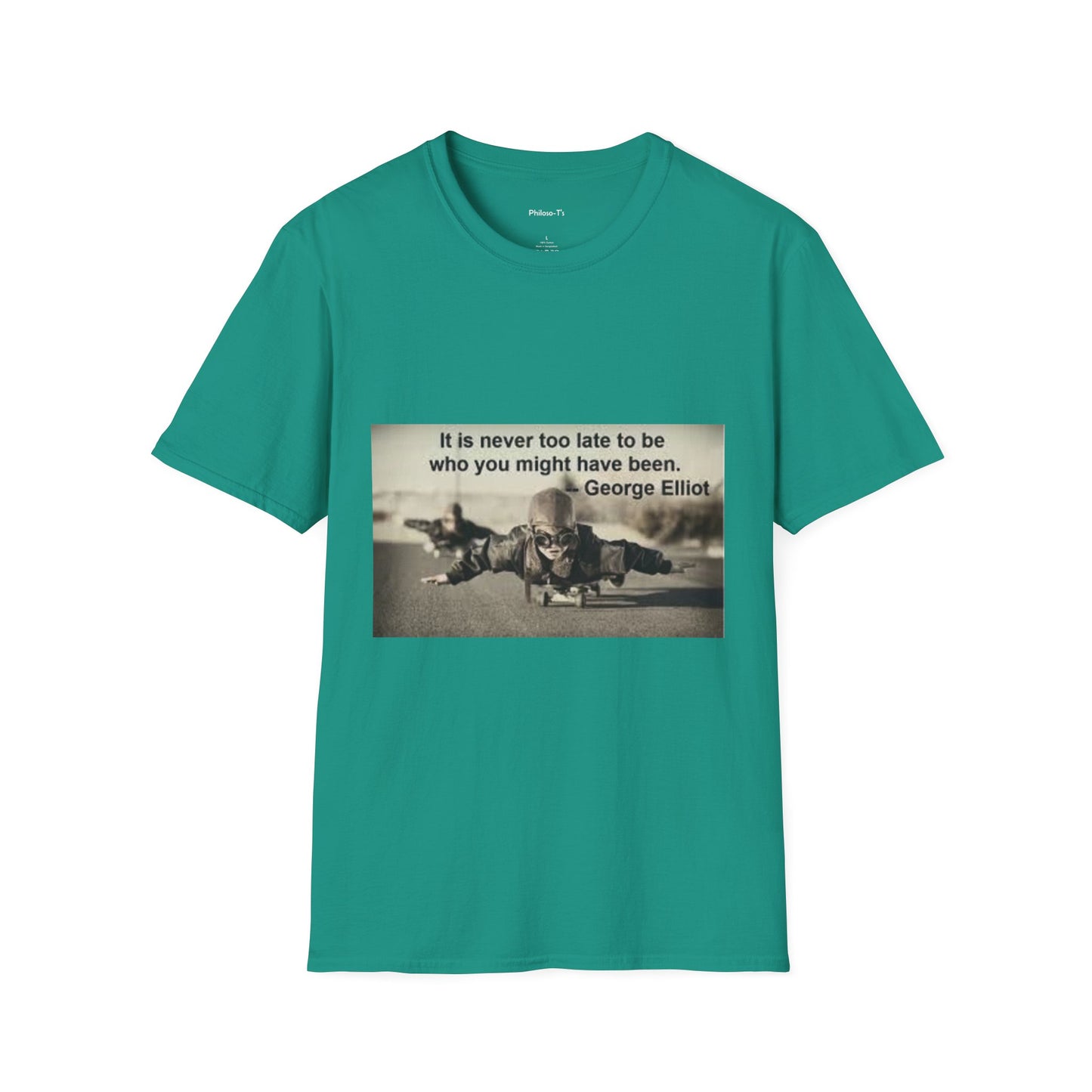 Inspirational Quote Unisex Softstyle T-Shirt - "It Is Never Too Late"