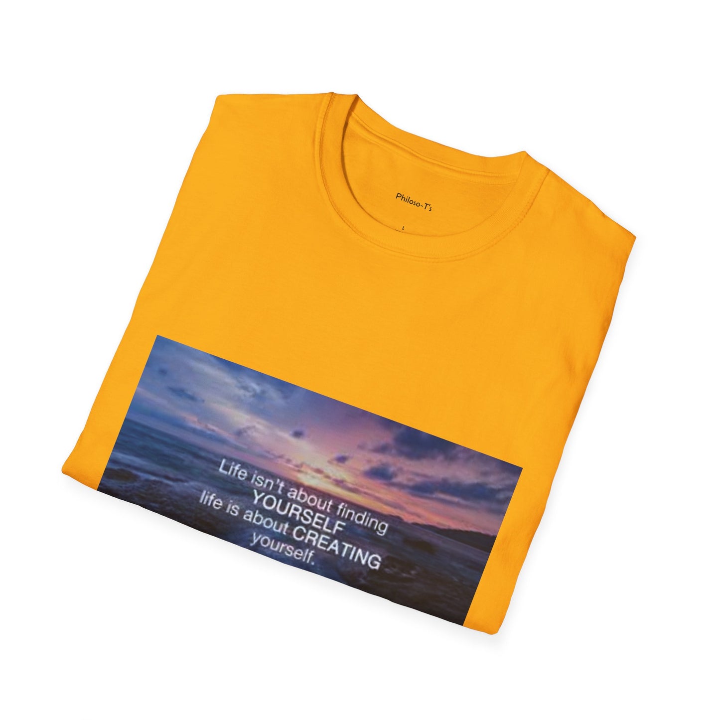 Inspirational Unisex Softstyle T-Shirt – "Create Yourself" Design