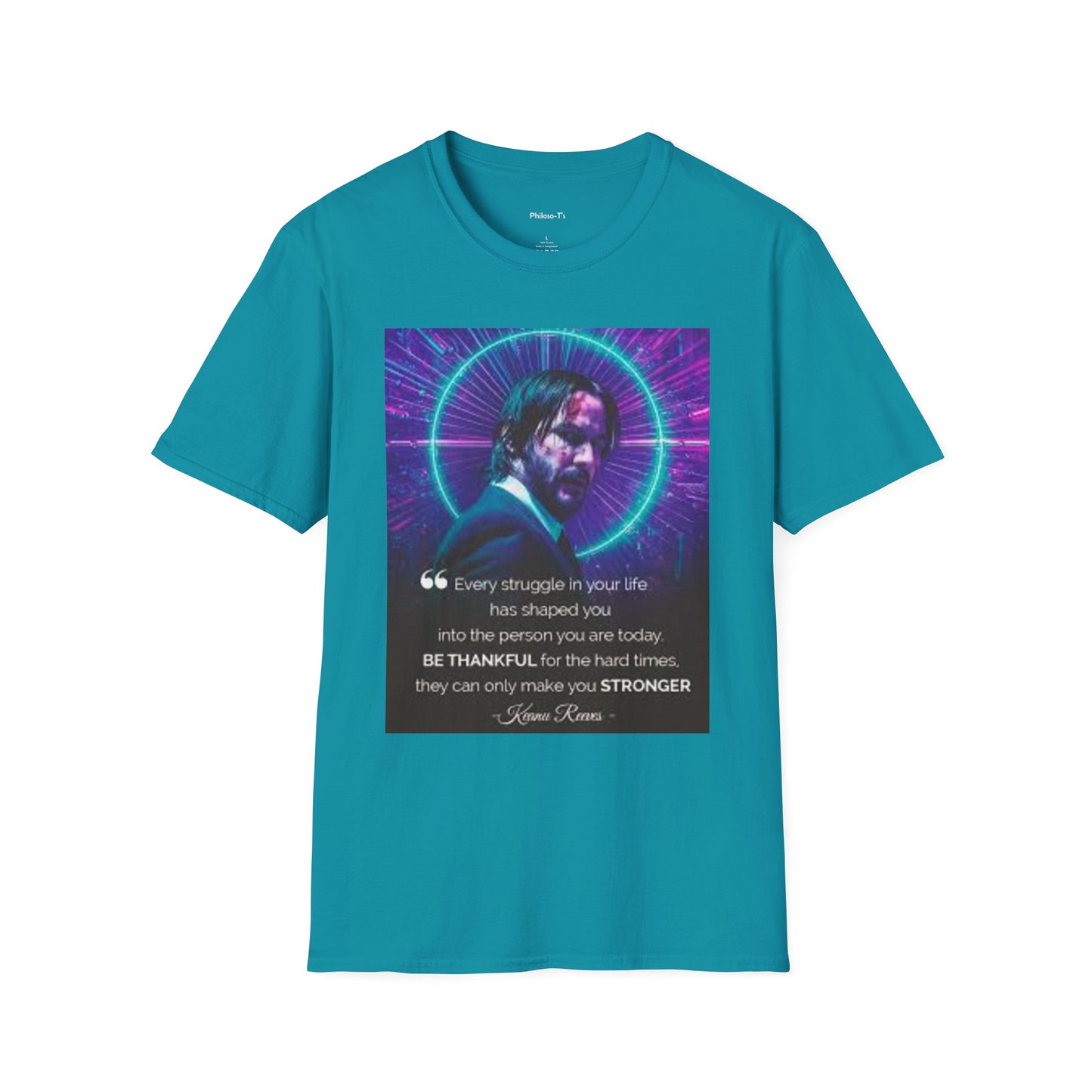 Inspirational Unisex Softstyle T-Shirt - "Be Thankful for Hard Times" Design