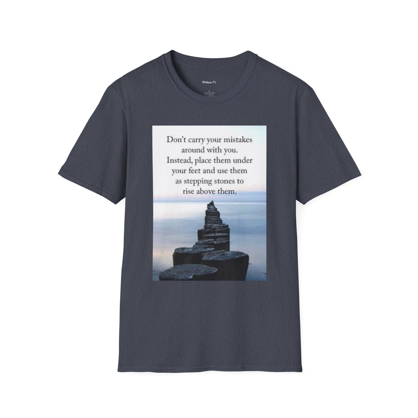 Inspirational Unisex Softstyle T-Shirt: 'Don't Carry Your Mistakes'