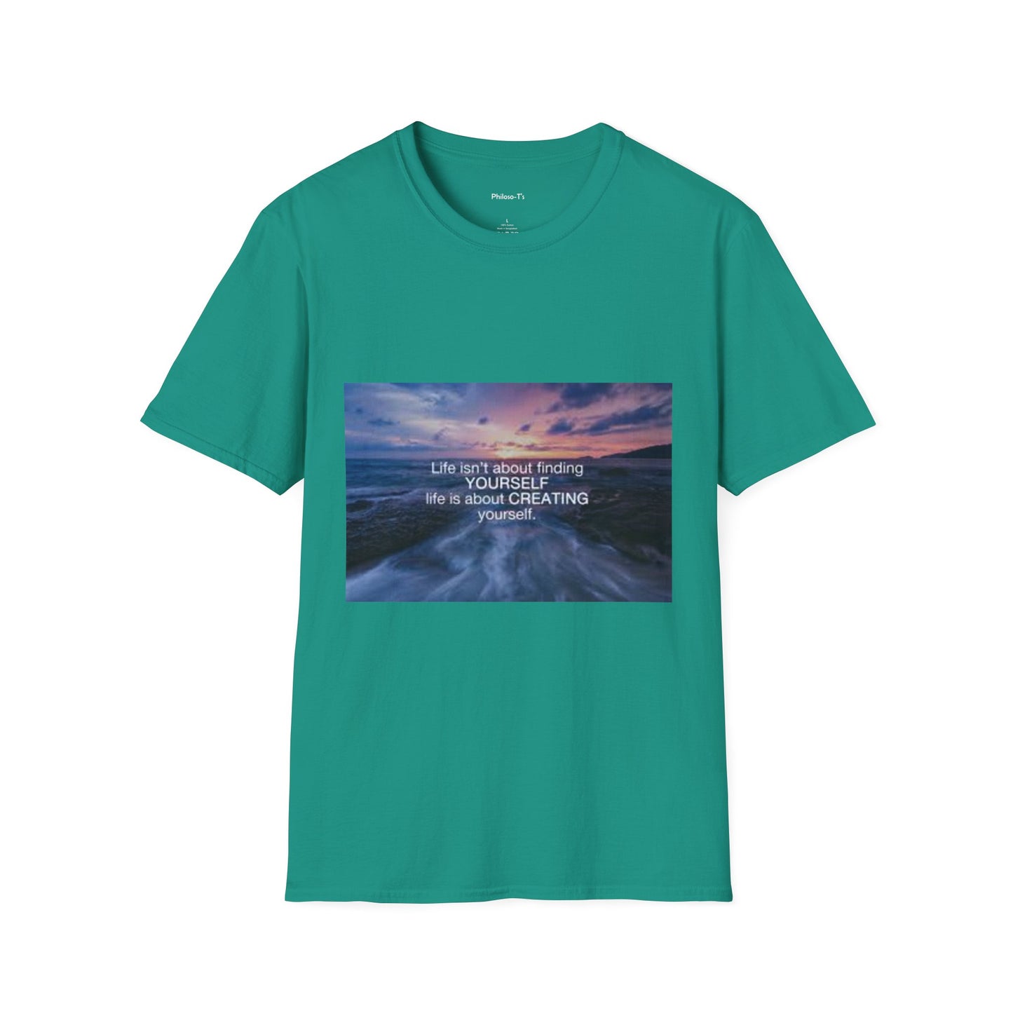 Inspirational Unisex Softstyle T-Shirt – "Create Yourself" Design