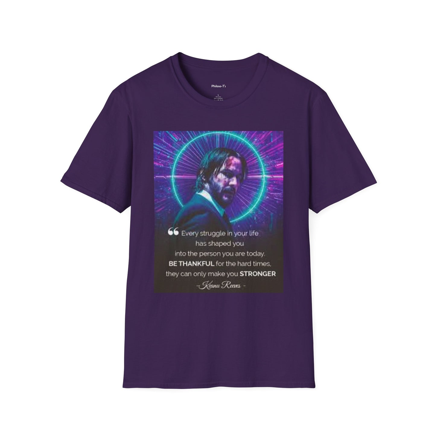 Inspirational Unisex Softstyle T-Shirt - "Be Thankful for Hard Times" Design