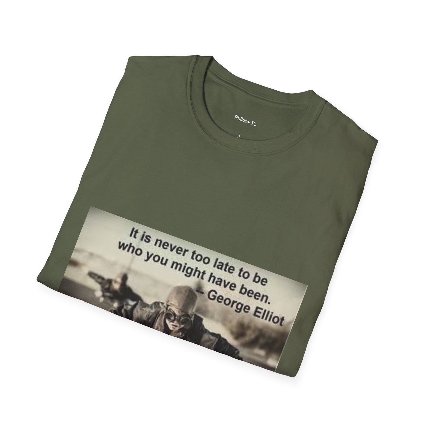 Inspirational Quote Unisex Softstyle T-Shirt - "It Is Never Too Late"
