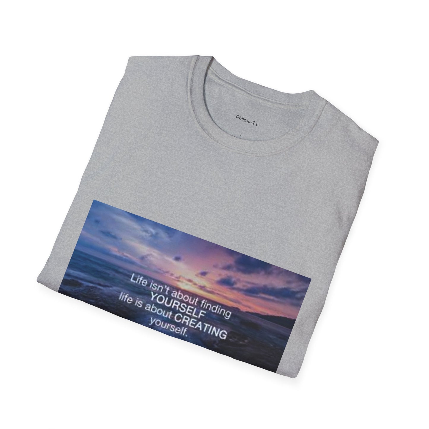 Inspirational Unisex Softstyle T-Shirt – "Create Yourself" Design