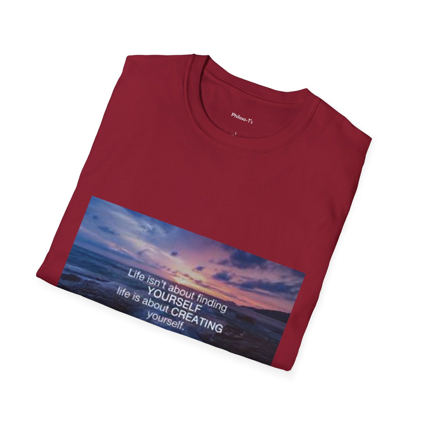 Inspirational Unisex Softstyle T-Shirt – "Create Yourself" Design
