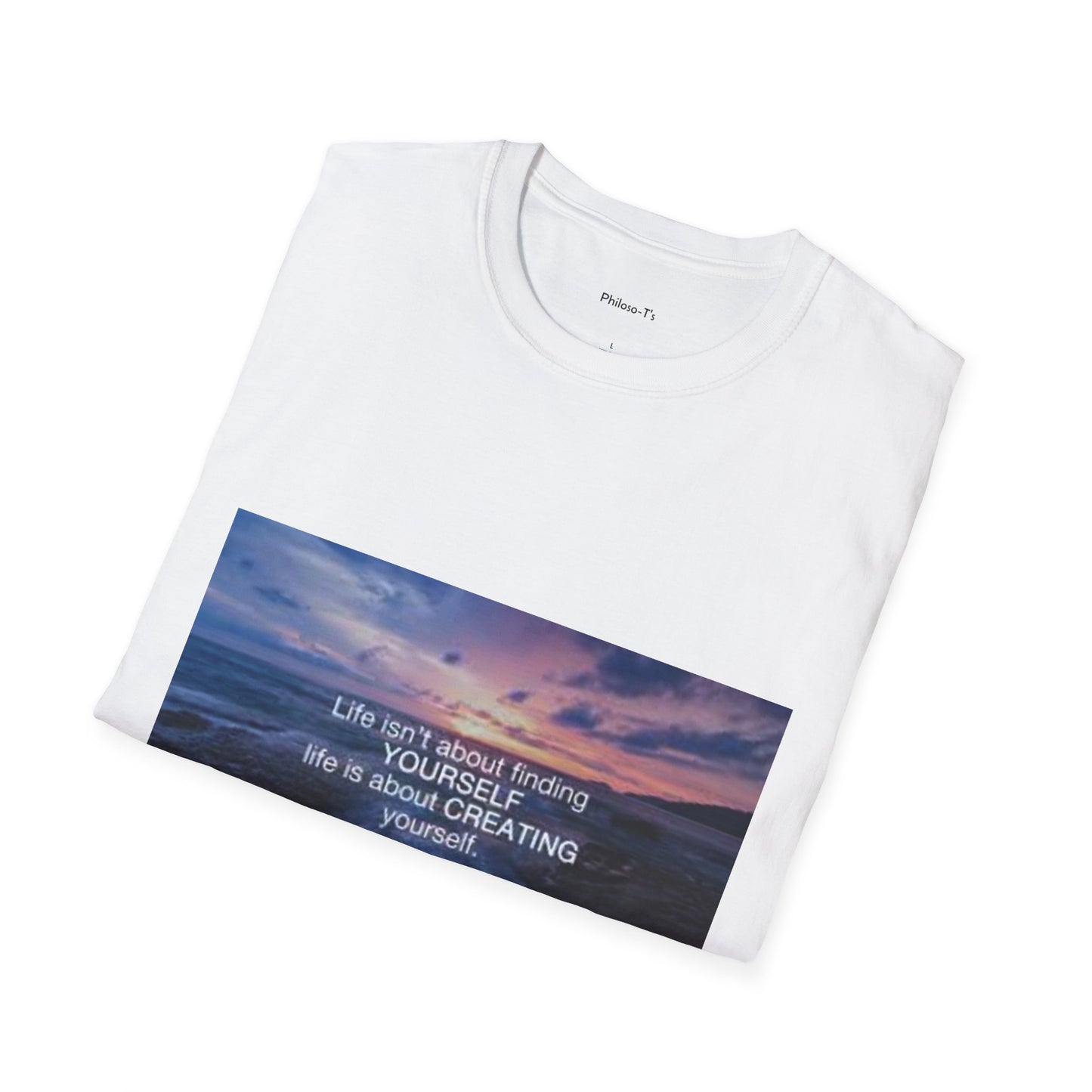 Inspirational Unisex Softstyle T-Shirt – "Create Yourself" Design