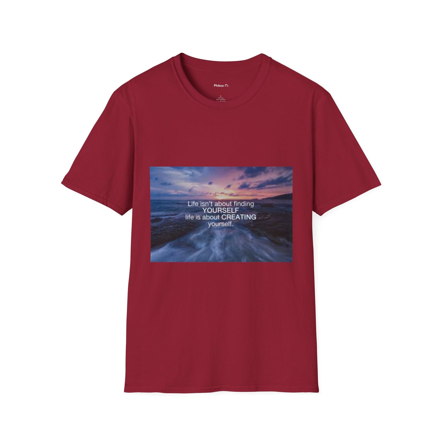 Inspirational Unisex Softstyle T-Shirt – "Create Yourself" Design