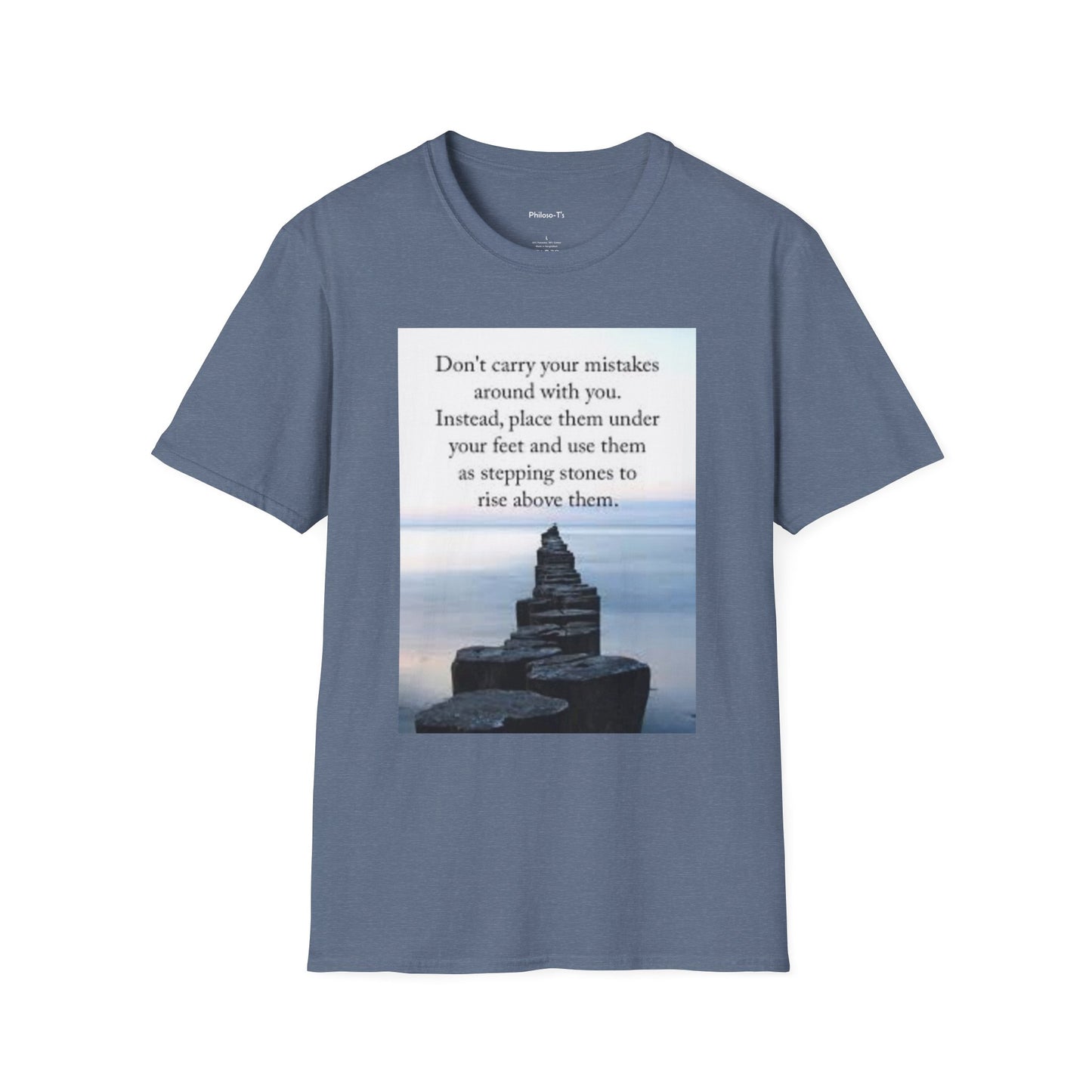 Inspirational Unisex Softstyle T-Shirt: 'Don't Carry Your Mistakes'