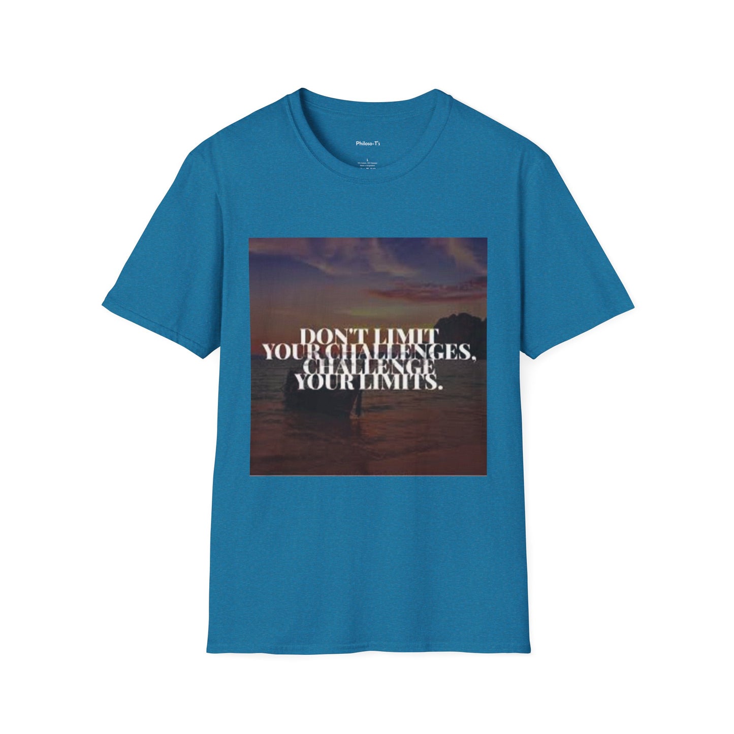 Motivational Quote T-Shirt - "Don't Limit Your Challenges" Unisex Softstyle Tee