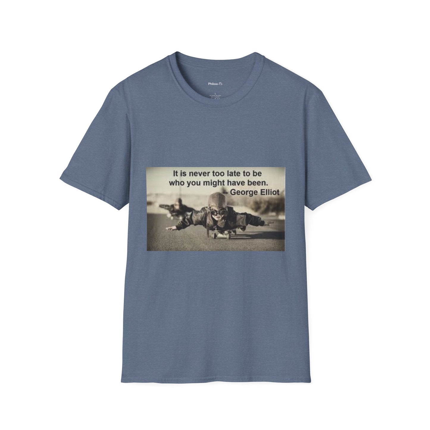 Inspirational Quote Unisex Softstyle T-Shirt - "It Is Never Too Late"