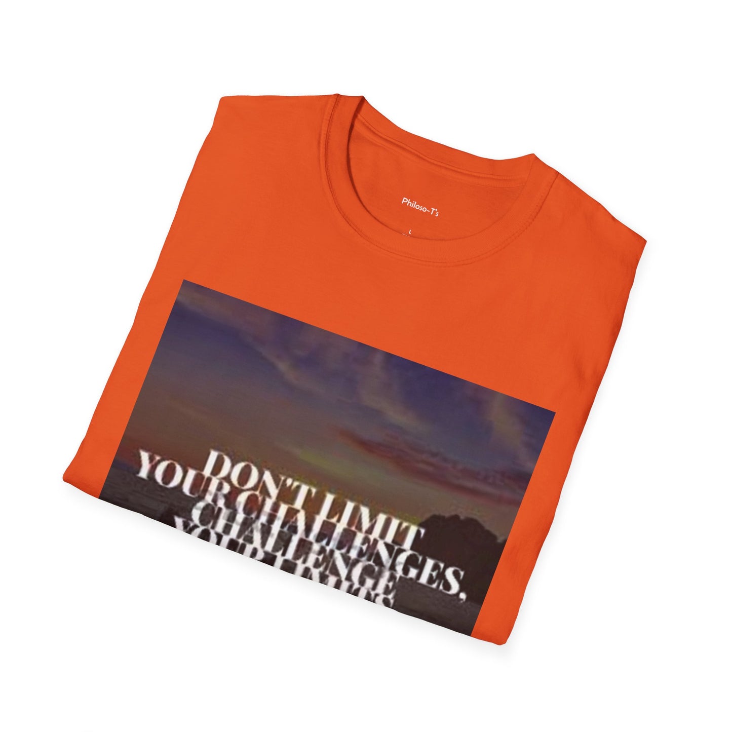 Motivational Quote T-Shirt - "Don't Limit Your Challenges" Unisex Softstyle Tee