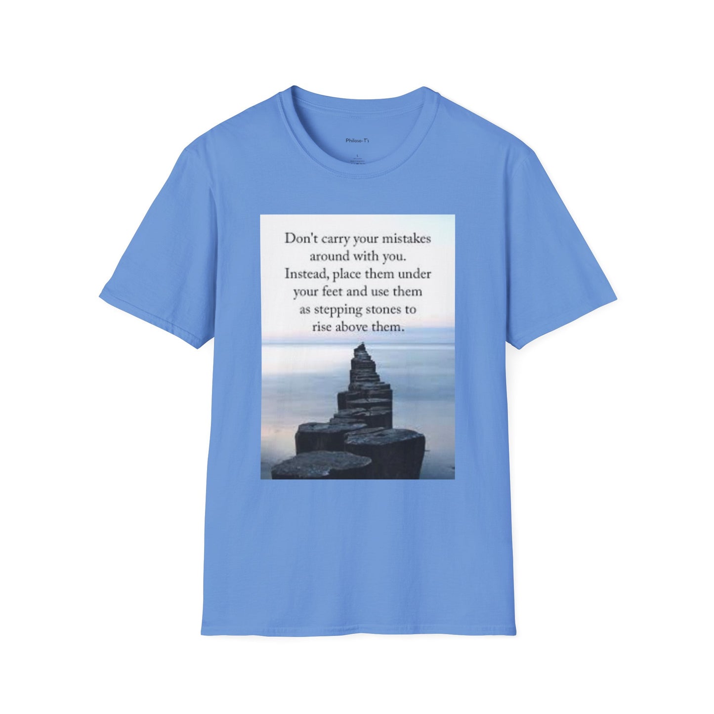 Inspirational Unisex Softstyle T-Shirt: 'Don't Carry Your Mistakes'