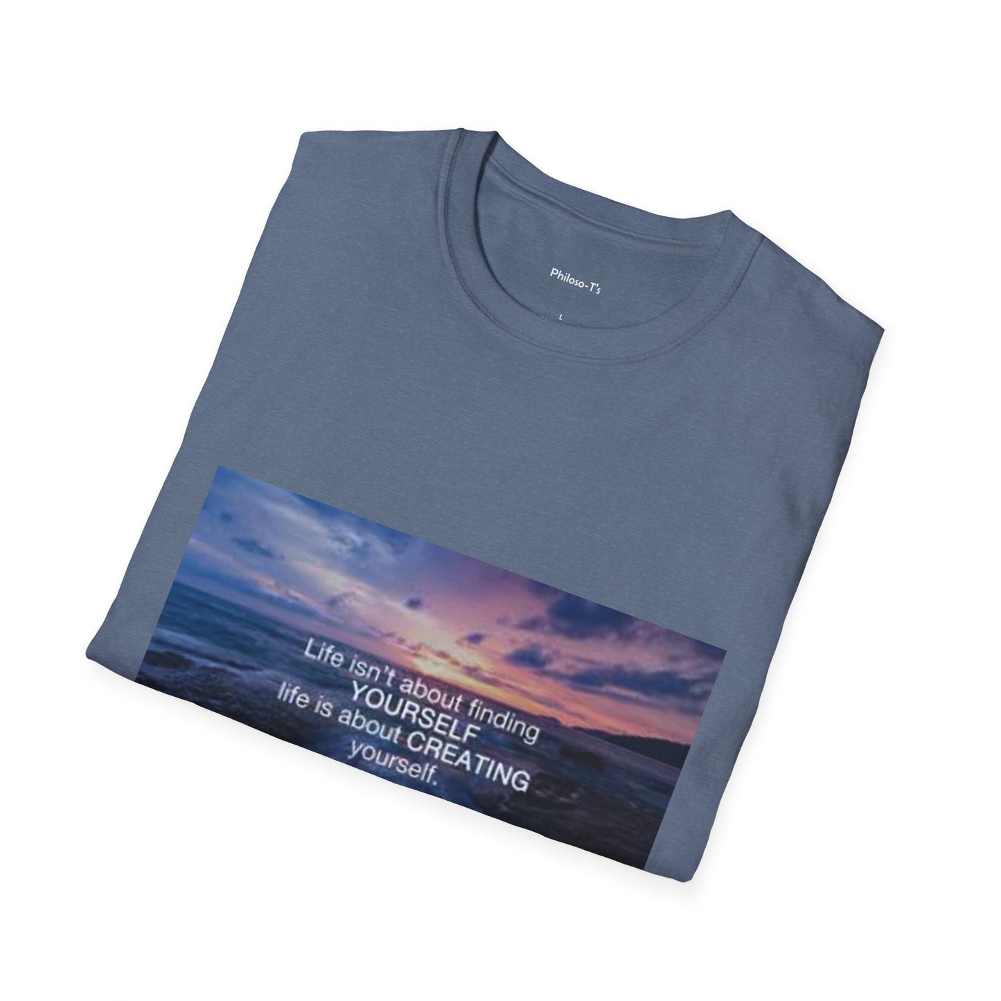 Inspirational Unisex Softstyle T-Shirt – "Create Yourself" Design