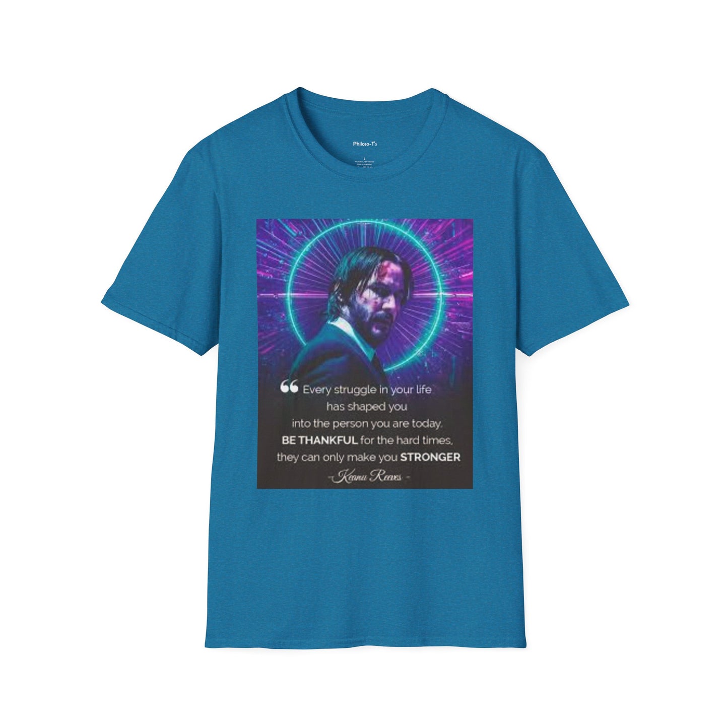 Inspirational Unisex Softstyle T-Shirt - "Be Thankful for Hard Times" Design