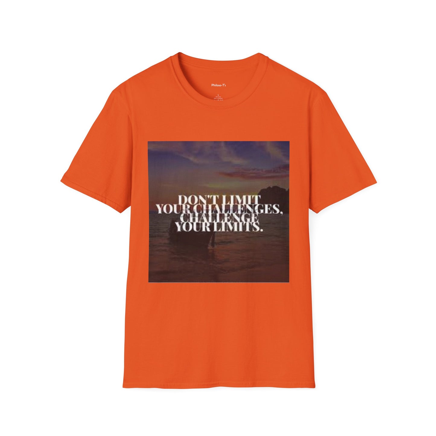 Motivational Quote T-Shirt - "Don't Limit Your Challenges" Unisex Softstyle Tee