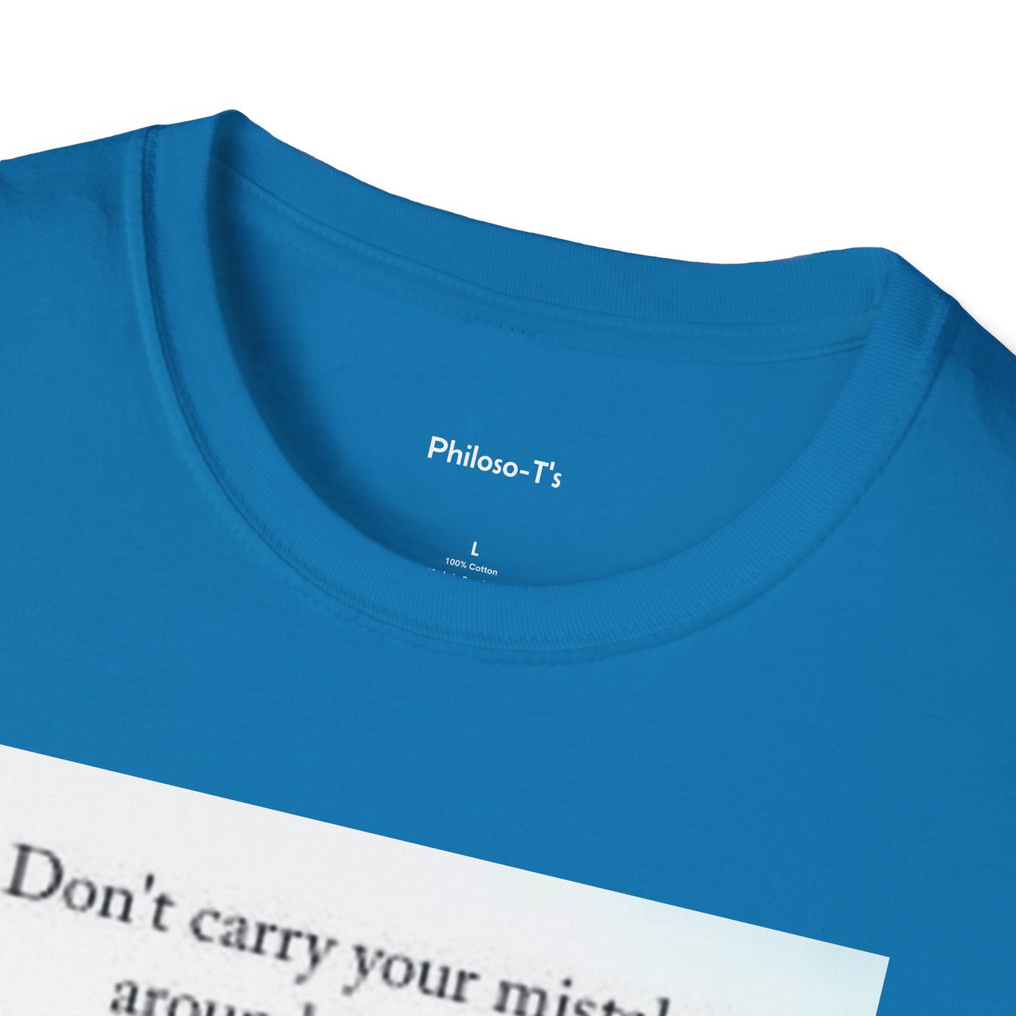 Inspirational Unisex Softstyle T-Shirt: 'Don't Carry Your Mistakes'