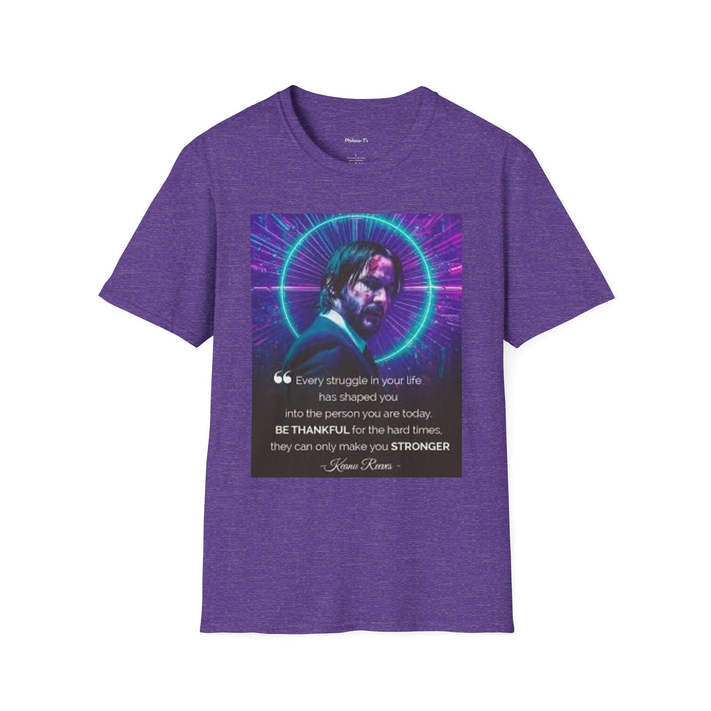 Inspirational Unisex Softstyle T-Shirt - "Be Thankful for Hard Times" Design