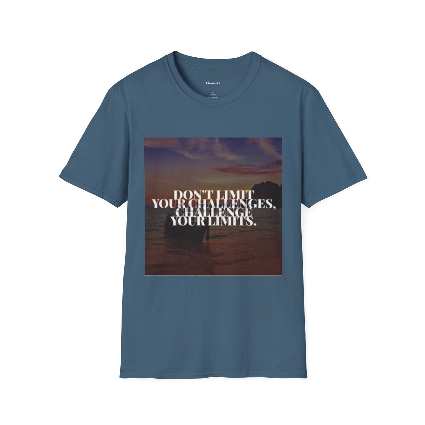 Motivational Quote T-Shirt - "Don't Limit Your Challenges" Unisex Softstyle Tee