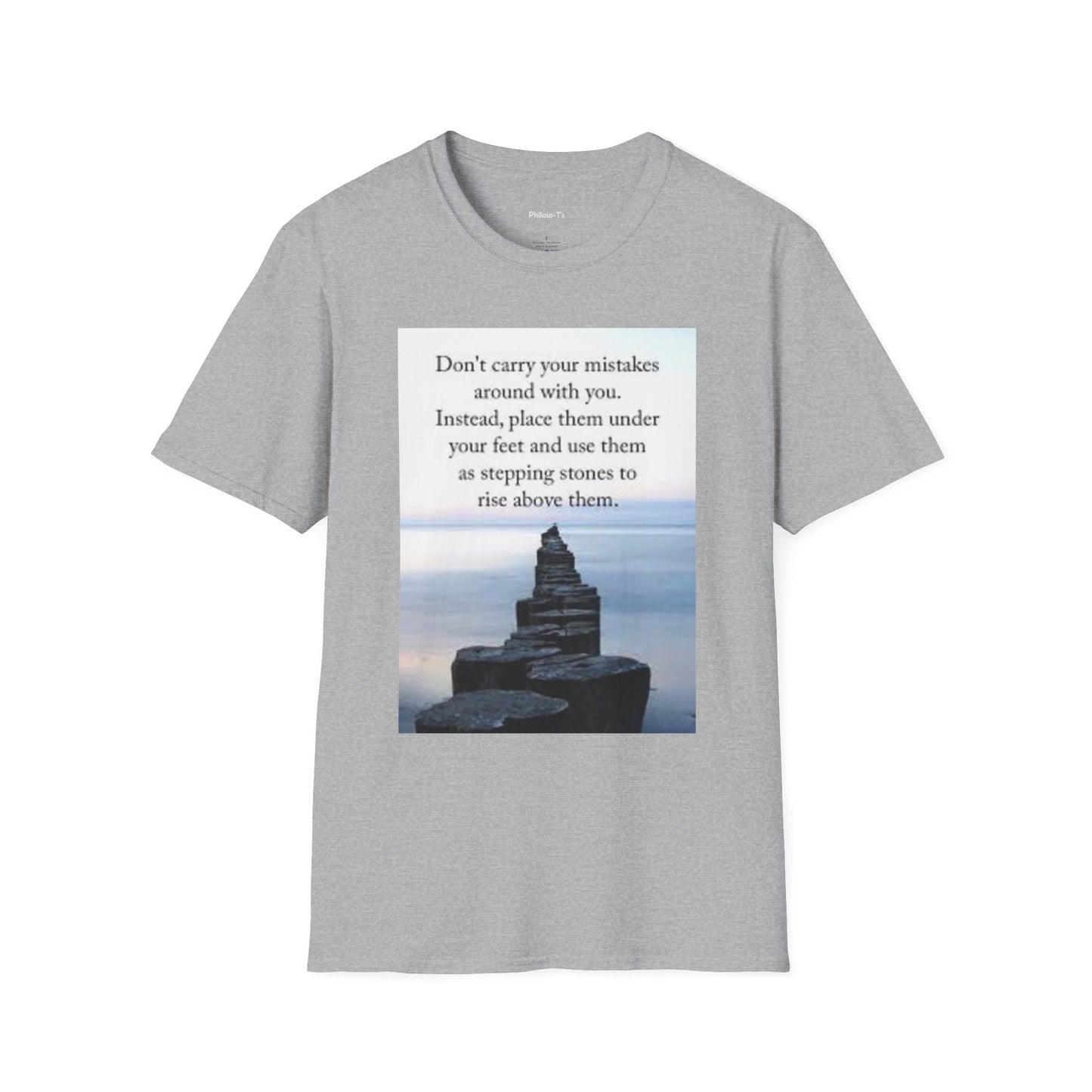 Inspirational Unisex Softstyle T-Shirt: 'Don't Carry Your Mistakes'