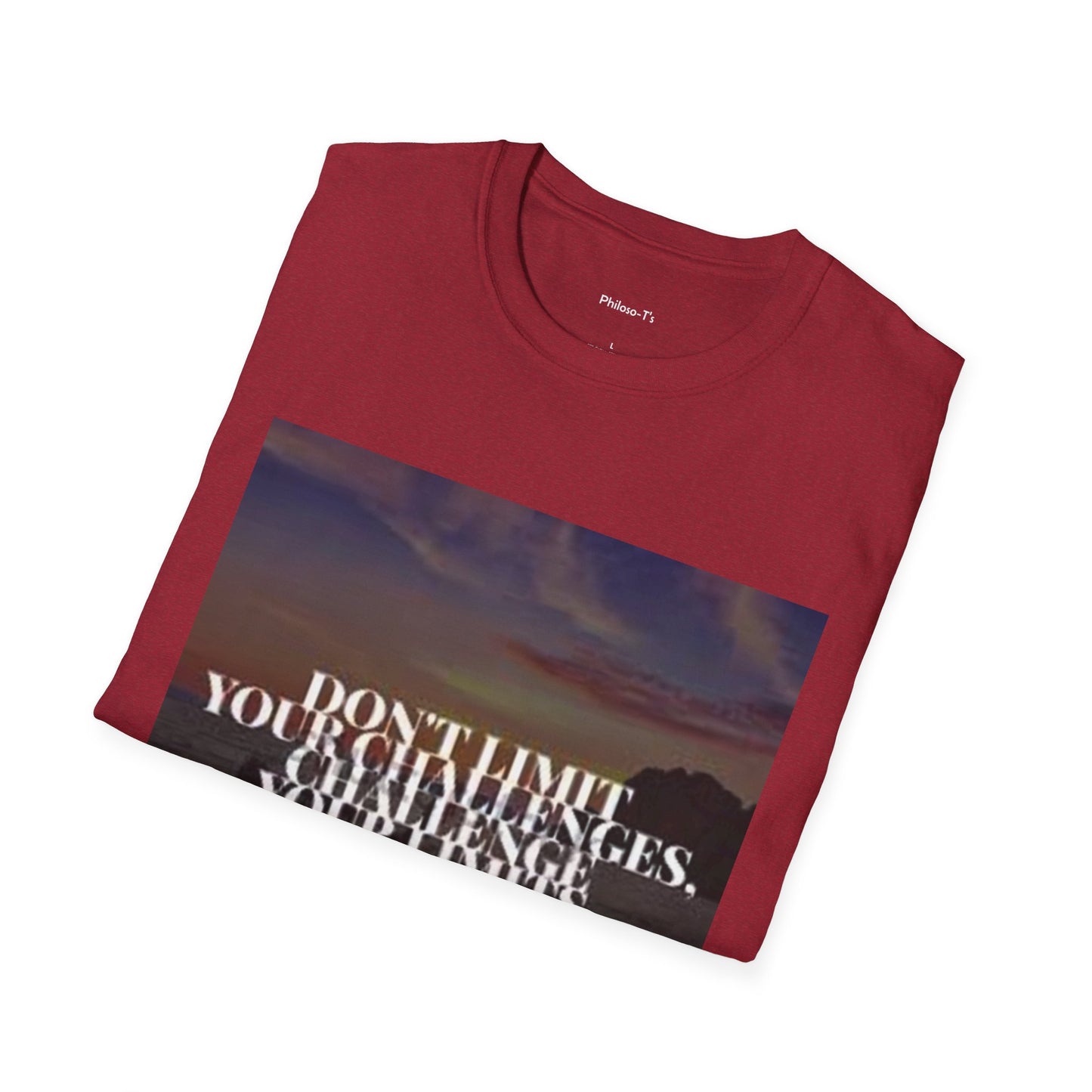Motivational Quote T-Shirt - "Don't Limit Your Challenges" Unisex Softstyle Tee