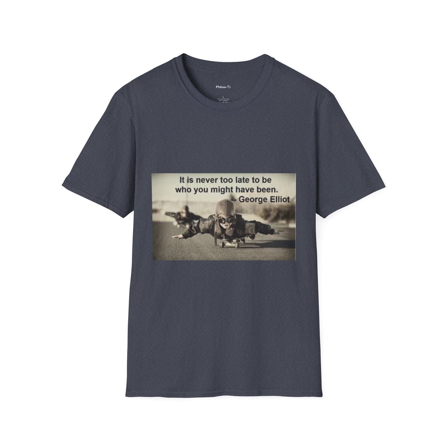 Inspirational Quote Unisex Softstyle T-Shirt - "It Is Never Too Late"