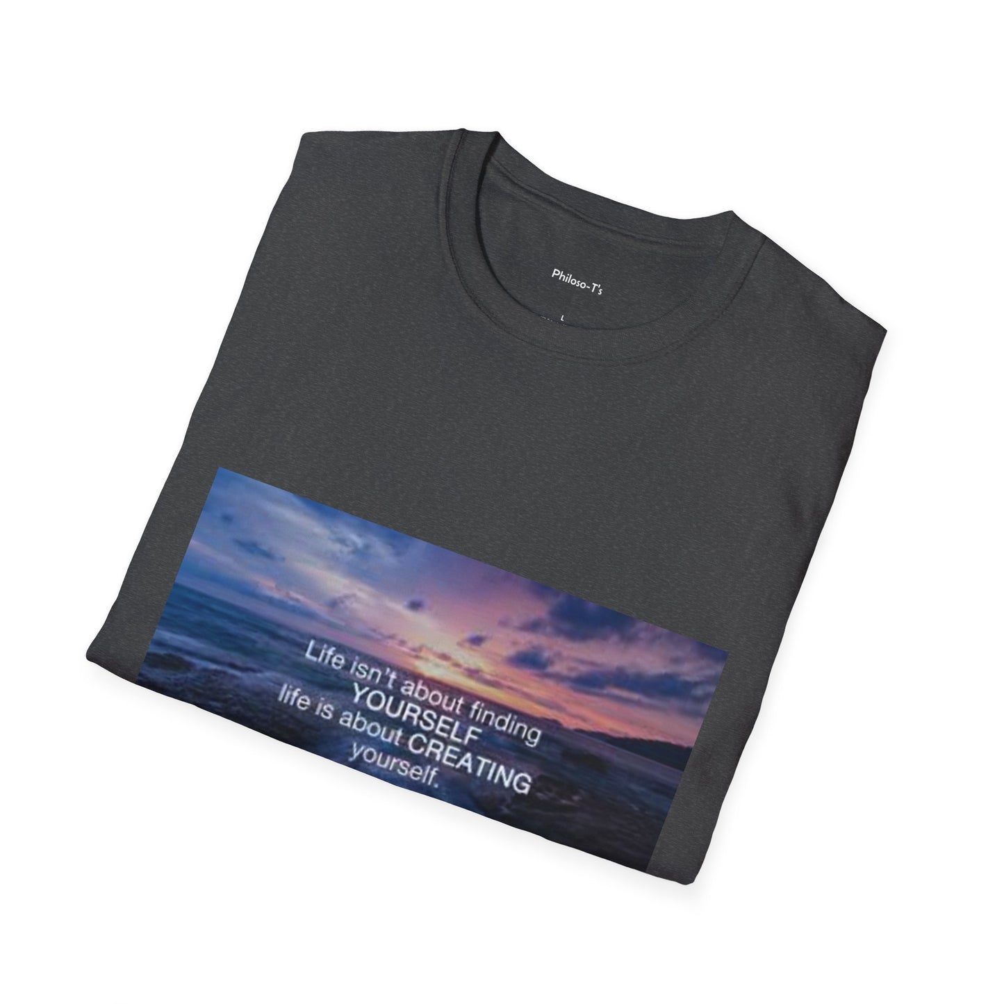 Inspirational Unisex Softstyle T-Shirt – "Create Yourself" Design